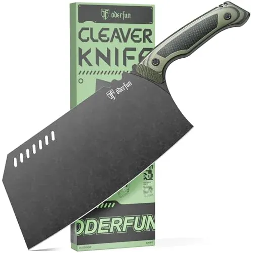 ODERFUN Meat Cleaver Butcher Knife with G10 Handle