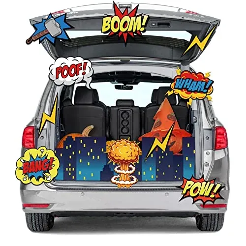 Yopyame 15-Count Superhero Halloween Trunk or Treat Car Decoration Kit