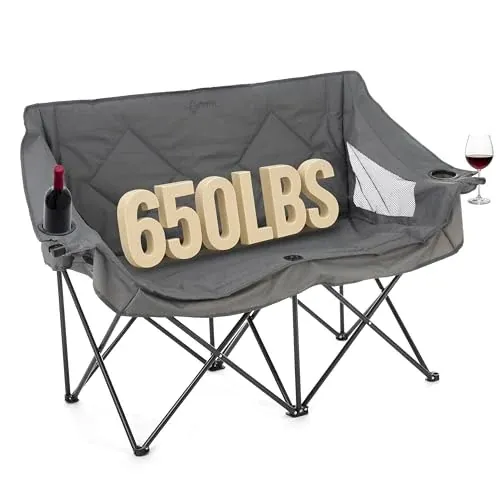 Arrowhead Outdoor Portable Folding Double Camping Loveseat Chair
