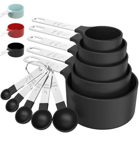 TILUCK 10-Pc Measuring Cups & Spoons Set