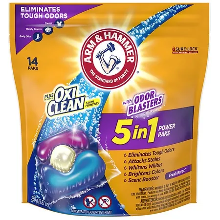 Arm & Hammer Laundry Products: 14-Ct Odor Blasters Plus Oxi Clean Power Paks