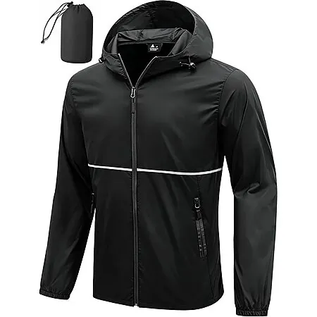 ZITY Men's Waterproof Lightweight Packable Raincoat (Various Colors)
