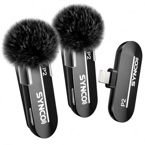 SYNCO Wireless Lavalier Microphone 48kHz/24-bit for iPhone Lightning iOS