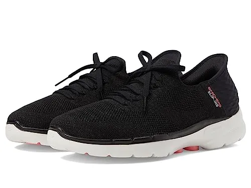 Skechers Women's Hands Free Slip-ins Go Walk 6-Lovely Day Black/Hot Pink 10.5