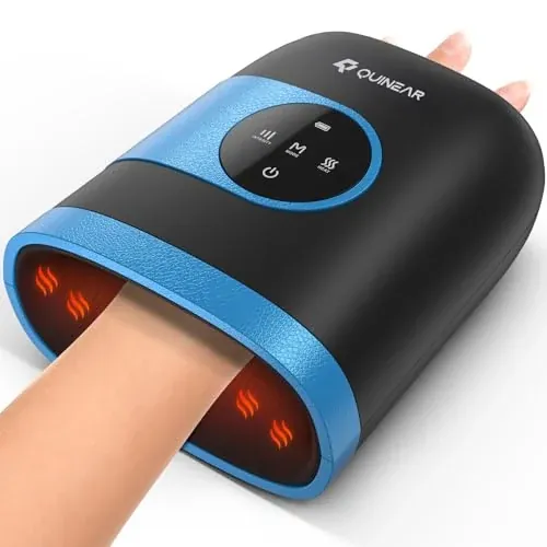 QUINEAR Cordless Hand Massager with Heat and Compression