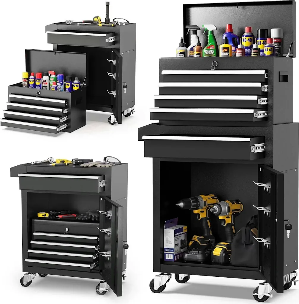 5-Drawer Rolling Tool Storage w/ Detachable Tool Box