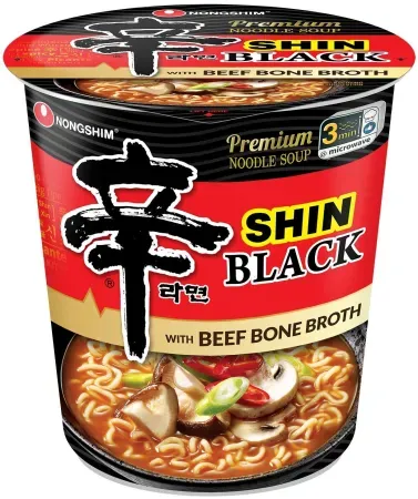 6-Pack 3.5oz Nongshim Shin Black Noodle Soup