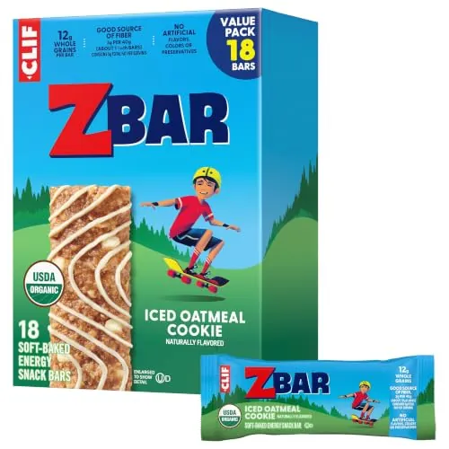CLIF Organic Iced Oatmeal Cookie - Soft Baked Whole Grain Snack, 18 Bars