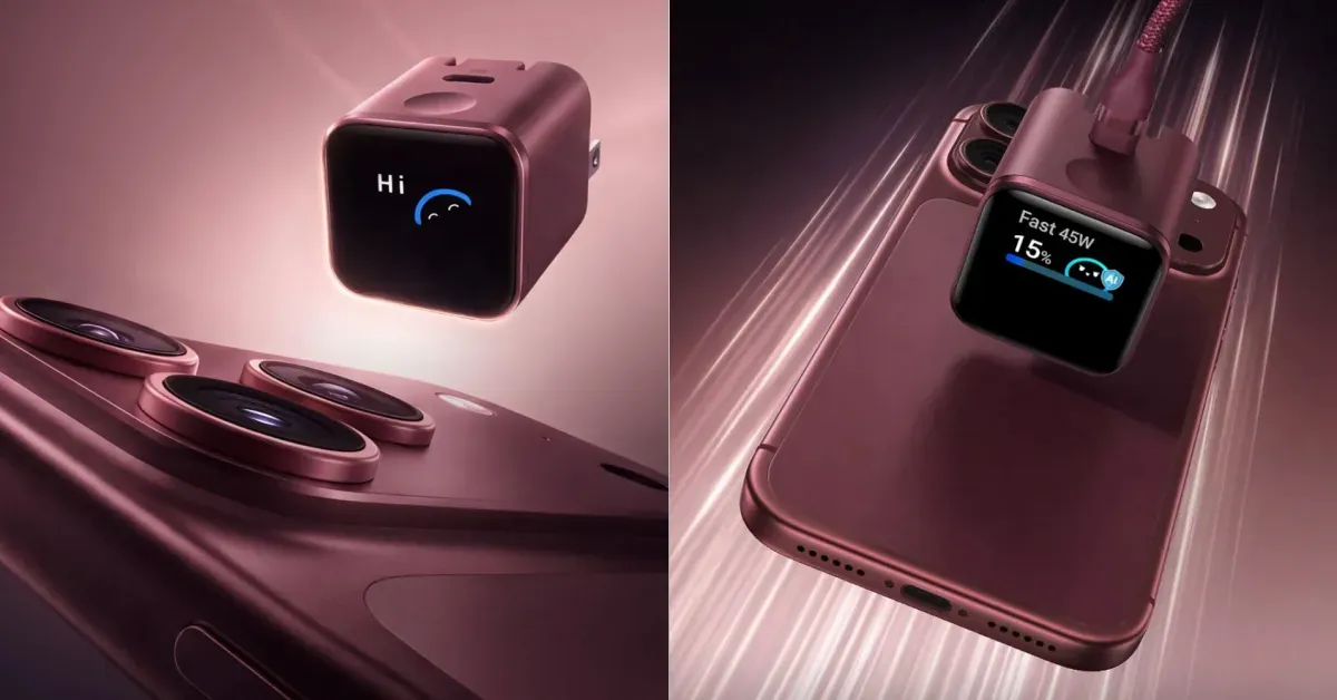 Anker’s slick new Burgundy 45W Smart Display Nano charger with AVS support is just