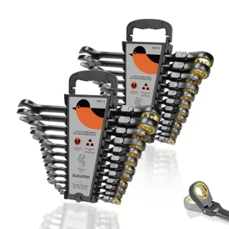 24-Piece SUZUME Flex Head 72 Teeth Ratcheting Wrench Set (Metric & SAE)