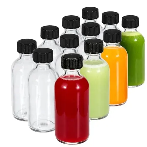 JohnBee 12-Pack Small Boston Round Glass Bottles