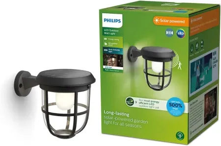 Philips Solar LED Ultra-Efficient Wall Lantern w/ Dusk to Dawn Sensor
