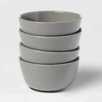 Threshold 4-Pack 8oz Stoneware Avesta Mini Bowls Gray