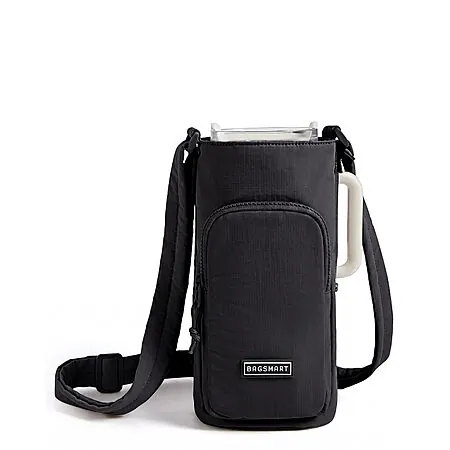 BAGSMART Magnetic Crossbody 40-oz Water Bottle Holder w/ Strap