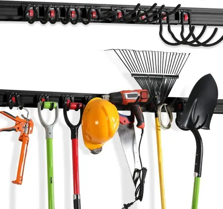 64" WORKPRO Garage Storage Hanger w/ 8 Adjustable Hooks & 4 Rails
