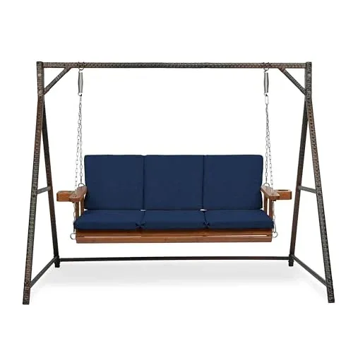 Arden Indoor/Outdoor Swing Cushion Set, 56 x 20, Sapphire Blue Leala