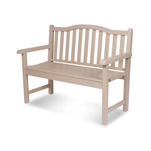 Shine Company Belfort II Wooden Outdoor Patio Garden Bench, Classic Grey