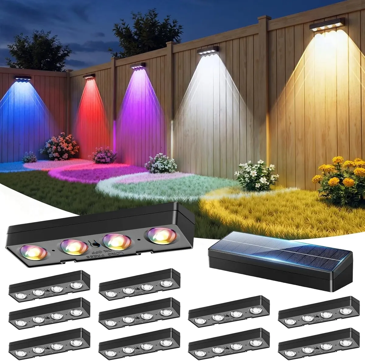 Fence Solar Lights by Jofios 12 Pack