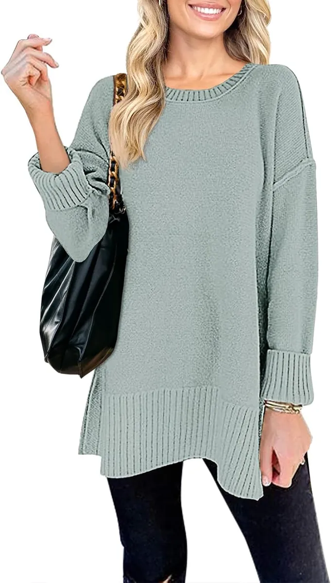 MEROKEETY Oversized Tunic Sweater