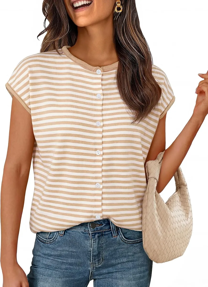 MEROKEETY Cap Sleeve Cardigan Sweater