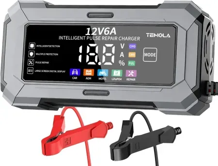 Temola 12V 6A Automatic Battery Charger & Maintainer