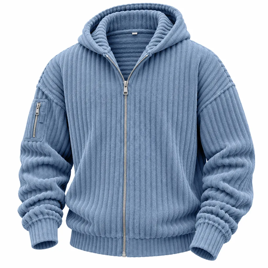 Fleece-Lined Corduroy Full-Zip Hoodie