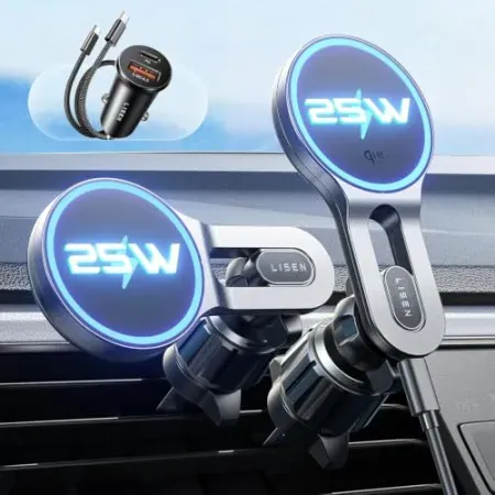 LISEN Qi2 25W MagSafe Car Vent Mount Charger