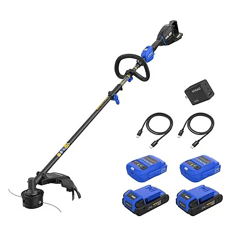 Kobalt 48V MAX (24Vx2) 15" String Trimmer Kit w/ 2x 3 Ah Batteries & Charger