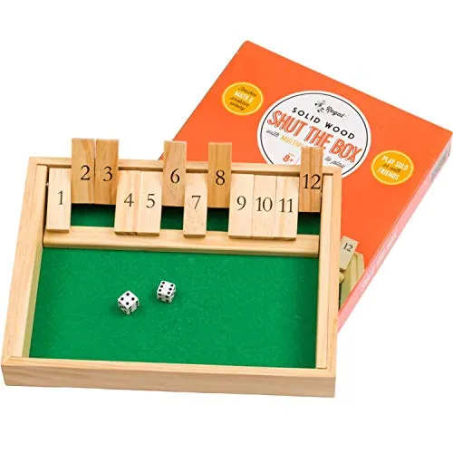 Regal Games Shut The Box 12-Spot Wooden Dice Board Game