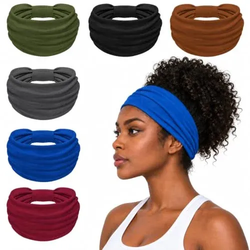 Wide Headbands 6-Pack
