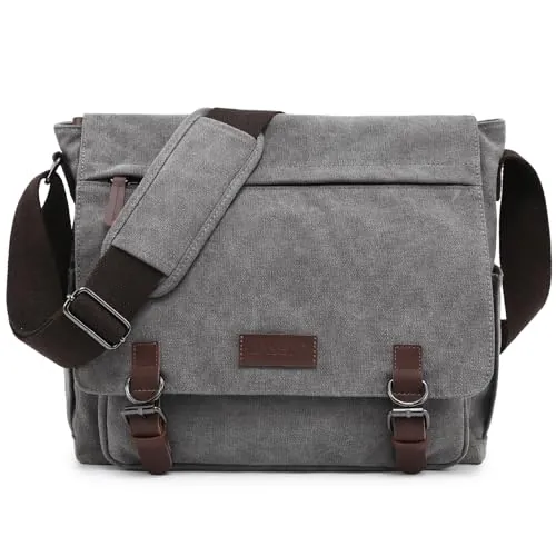 Dasein Large Vintage Canvas Messenger Shoulder Bag for 15in Laptop