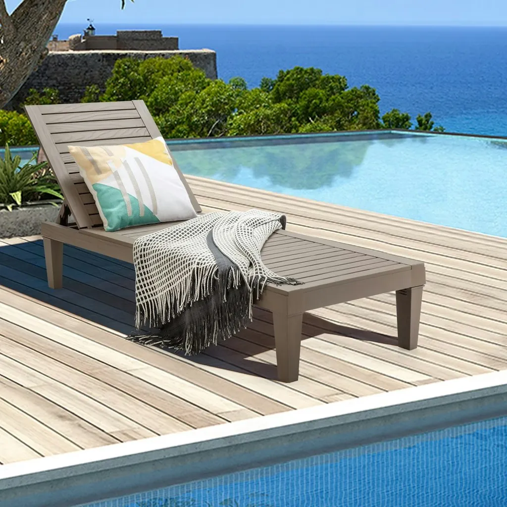 Gymax Patio Outdoor Chaise Lounge Chair Recliner