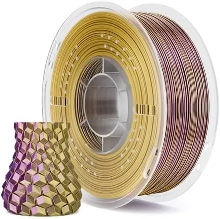 1kg 1.75mm ELEGOO Silk PLA 3D Printer Filament (Dual Color Yellow Purple)