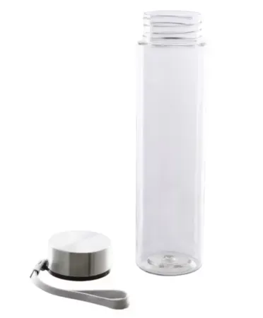 Mainstays 18oz Stainless Steel Screw Cap Lid Plastic Water Bottle w/ Strap