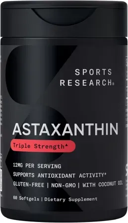 60-Count Sports Research 12mg Triple Strength Astaxanthin Softgels