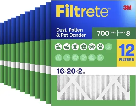 12-Count 16x20x2 Filtrete MERV 8 MPR 700 Air Filters