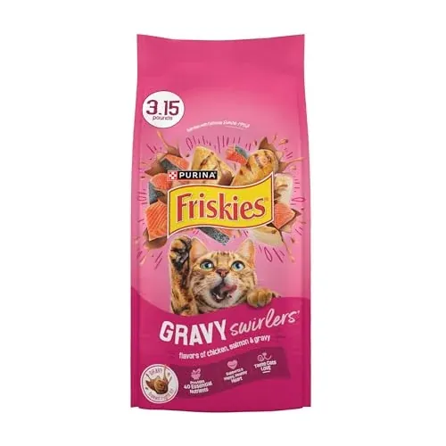 Purina Friskies Gravy Swirlers Dry Cat Food 3.15 lb Bag