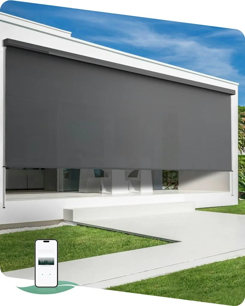 Motorized Solar-Powered Outdoor Roller Shade