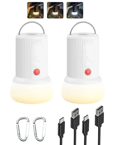 EZVALO 6000mAh LED Rechargeable Camping Lantern 2-Pack