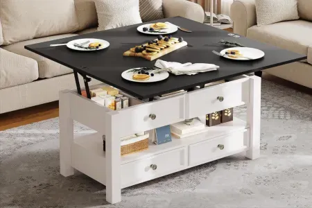 YITAHOME 4-in-1 Lift Top Convertible Coffee / Dining Table