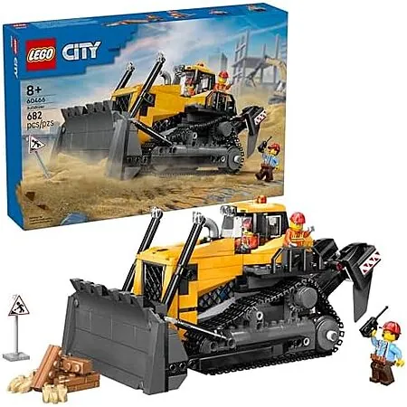 682-Pc LEGO City Yellow Bulldozer Building Toy Set (60466)