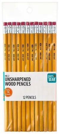 12-Count Pen+Gear Unsharpened Wood Pencils