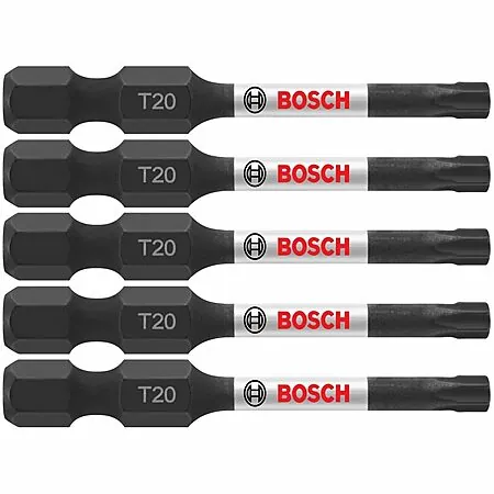 5-Pk Bosch 2" Torx #20 Impact Tough Power Bits