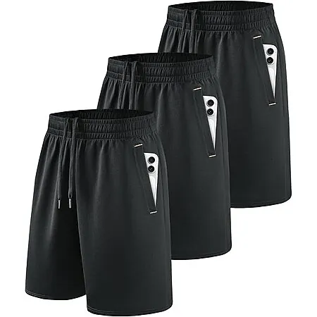 3-Pk 9" Little Beauty Men's Athletic Shorts