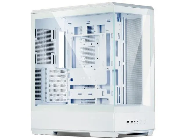 Zalman P50 ATX Mid-Tower Panoramic Tempered Glass, Hinged Cable Management Doors, Supports BTF Back-Connect Motherboard, Fits up to 10 Fans, White Case Only