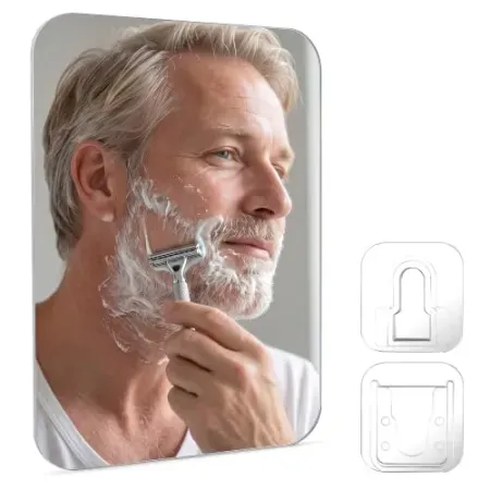 GOODMRRO 8" x 6" Anti-Fog Shower Shaving Mirror