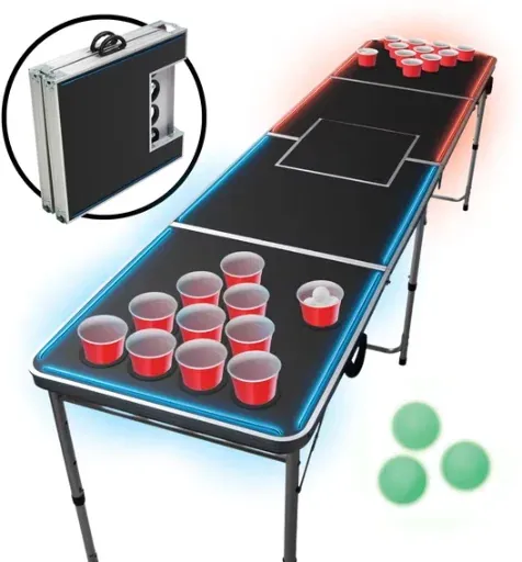 MinnARK Sports 8' LED Portable Folding Pong Table