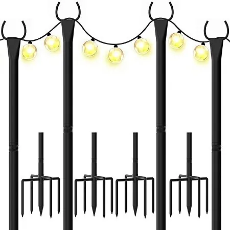 10' WeValor String Light Poles w/ 5-Prong Base: 6-Pk $22.30 4-Pk