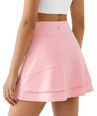Girls Ruffle Tennis Skorts with Built-in Shorts