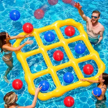 MGparty Tic Tac Toe Inflatable Pool Toys Set w/ 10 Balls